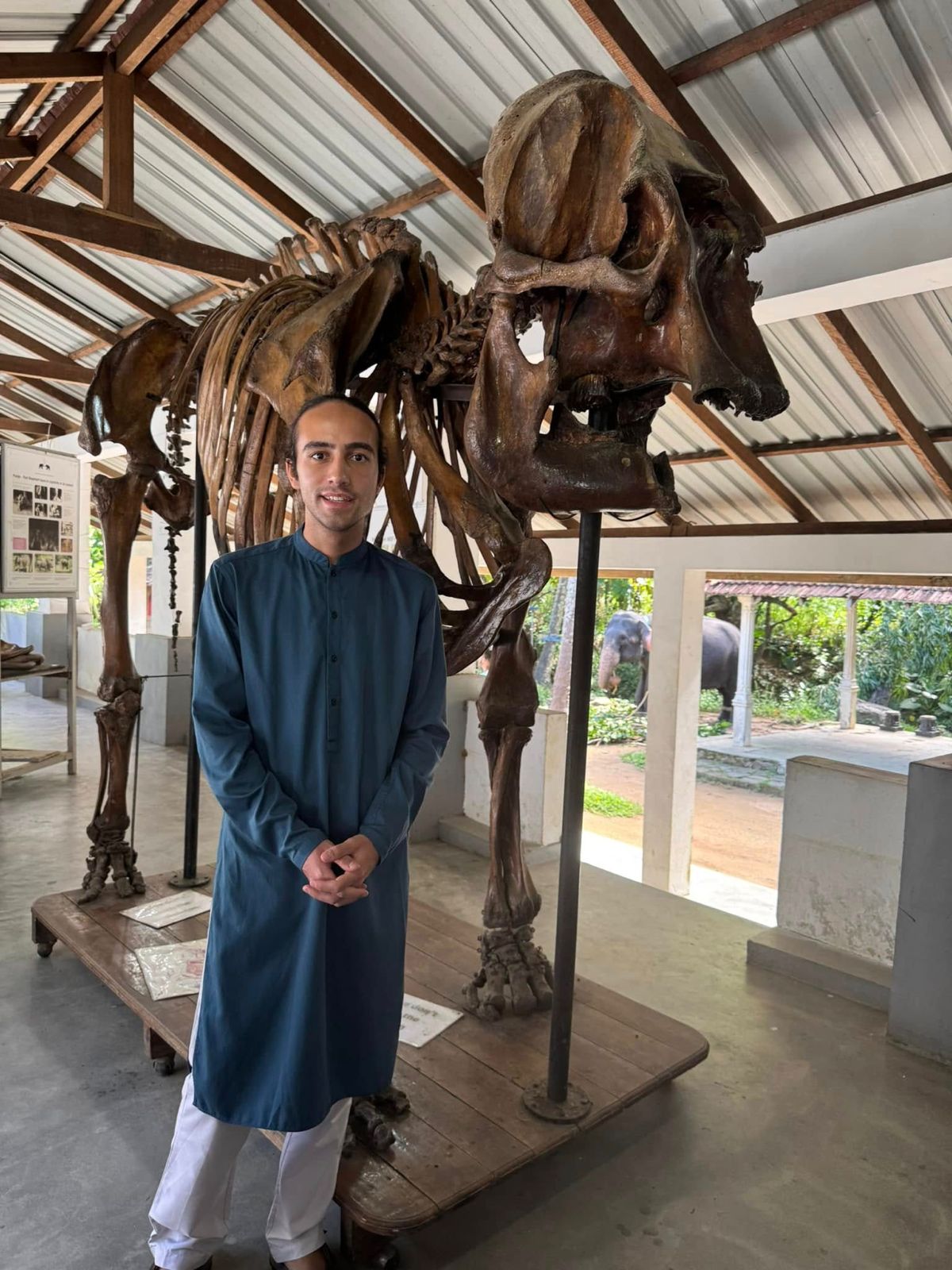 Kieron visiting an elephant museum in Sri Lanka